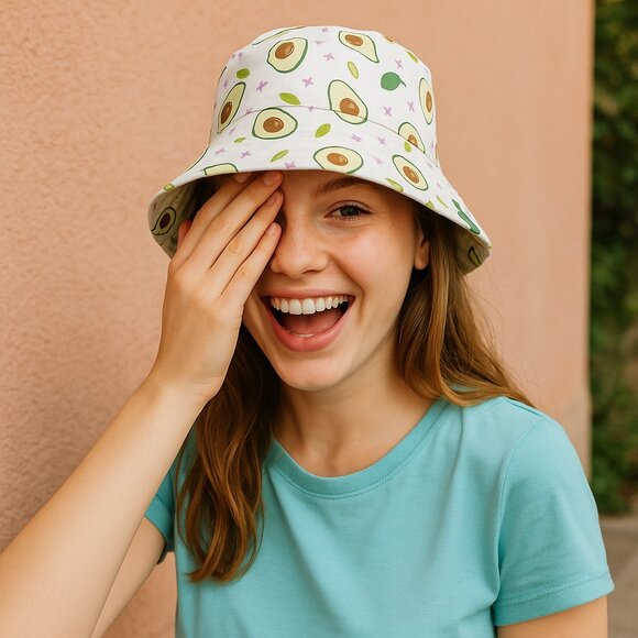 No Brand Accessories - Bucket Hat Beach Fisherman Reversible Avocado Black